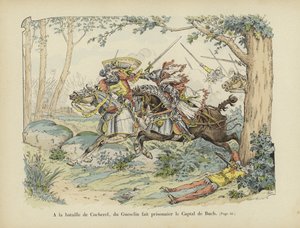Bertrand du Guesclin vangitsee Captal de Buchin Cocherelin taistelussa vuonna 1364.
